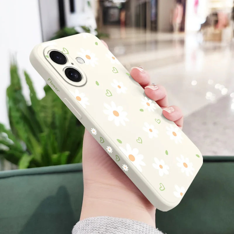 Tender Daisy Phone Case For iPhone 17 17 Air 16 15 14 13 12 11 X XR XS Plus Pro Max Mini Silicone Cover