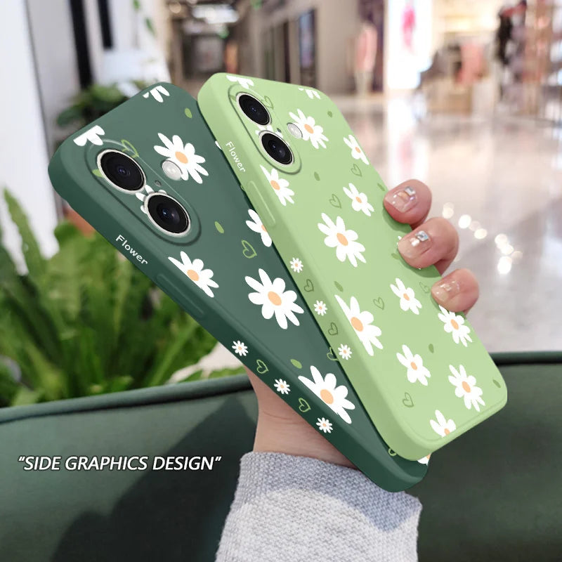 Tender Daisy Phone Case For iPhone 17 17 Air 16 15 14 13 12 11 X XR XS Plus Pro Max Mini Silicone Cover