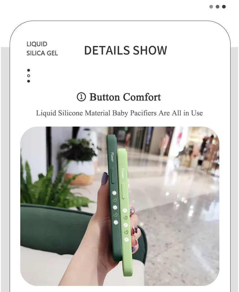 Tender Daisy Phone Case For iPhone 17 17 Air 16 15 14 13 12 11 X XR XS Plus Pro Max Mini Silicone Cover
