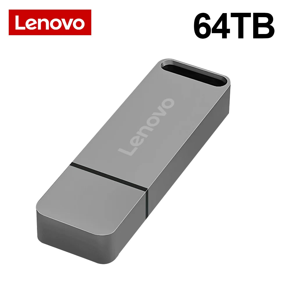 Lenovo 64TB U Disk Fortified 2TB 16TB USB3.0 Flash Drive Biometric 4TB 8TB Metal Pendrive Military Encryption
