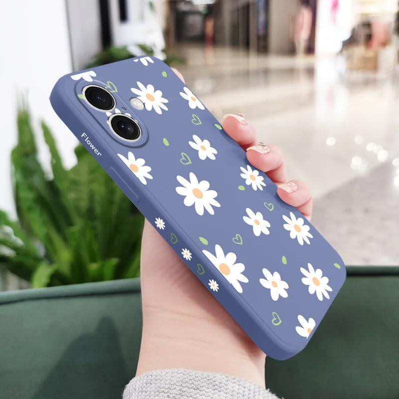 Tender Daisy Phone Case For iPhone 17 17 Air 16 15 14 13 12 11 X XR XS Plus Pro Max Mini Silicone Cover
