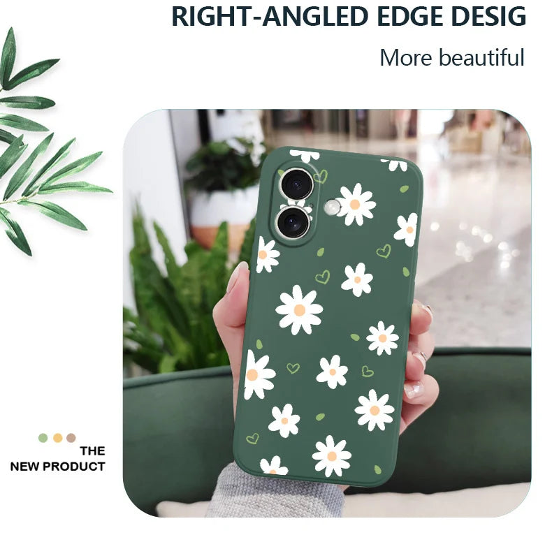 Tender Daisy Phone Case For iPhone 17 17 Air 16 15 14 13 12 11 X XR XS Plus Pro Max Mini Silicone Cover