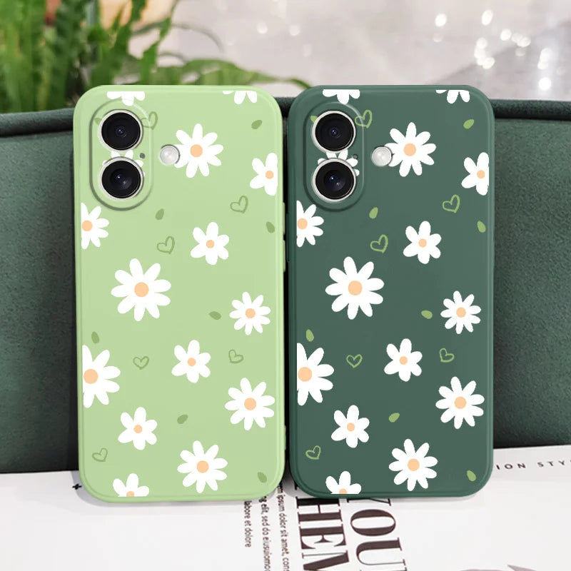 Tender Daisy Phone Case For iPhone 17 17 Air 16 15 14 13 12 11 X XR XS Plus Pro Max Mini Silicone Cover