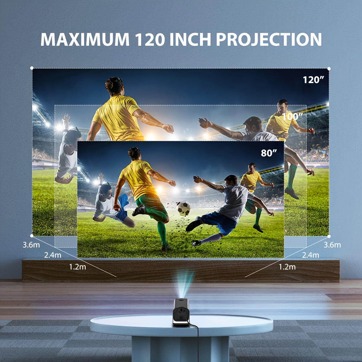Ultra HD 3D Smart Projector with WiFi, 180° Flexible Viewing, 16:9 Aspect Ratio, 50ANSI Brightness, 1080P Full HD, 110-240V Power, Remote Control, Compact Design for Home Theater, Movies, Teaching & Conferences, Home Theater