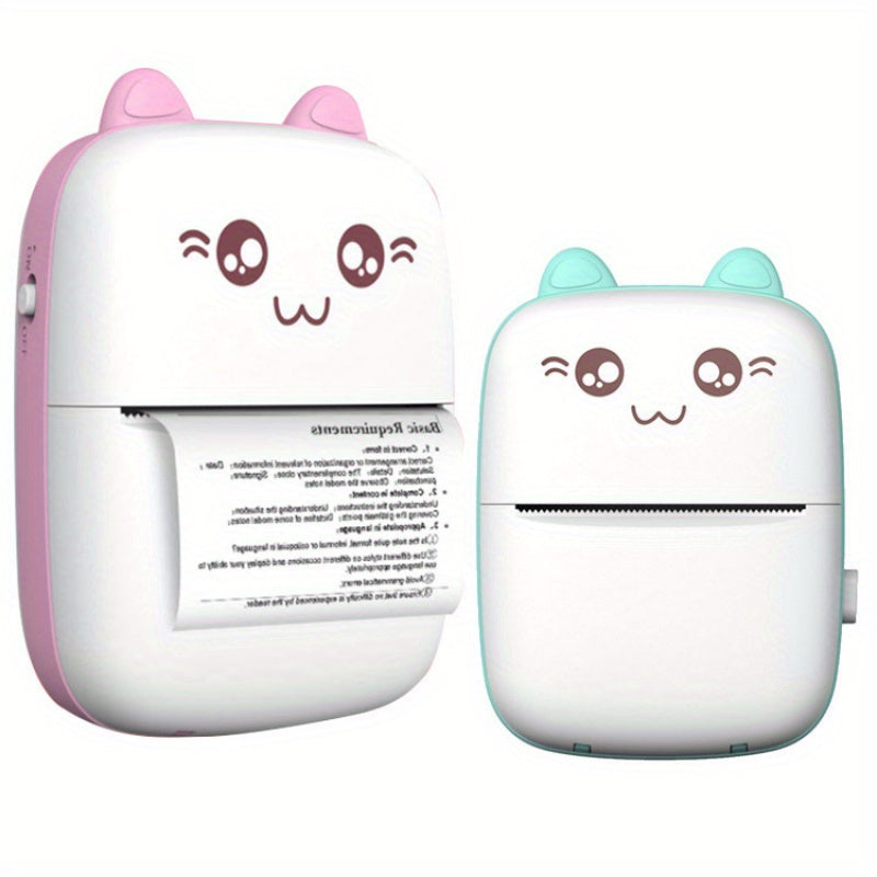 Portable Wireless Mini Thermal Printer with 10 roll paper kit/1 roll paper kit, USB Rechargeable, Photo& Label Printing, Ideal for Travel& Home Use, Photo Printing| Wireless Connectivity