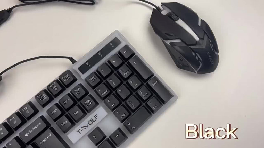 Ergonomic Wired Keyboard and Mouse Set - Mechanical Touch, Clear Tone, USB-Powered, Compatible with PC/Notebook/Windows/Mac, Durable Design for Enhanced Comfort and Precision, Ergonomic Keyboard | Modern Aesthetic | Durable C