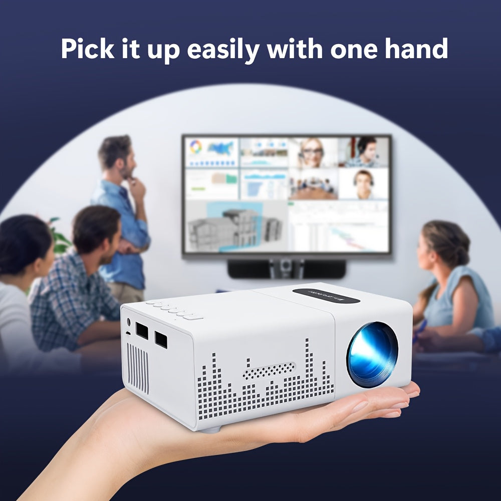 Mini Portable Projector, Movie Projector, Smart Projector, Ideal for Smartphones/Tablets/Laptops/TVs/USBs - Includes Remote Control, Suitable for Home Theater