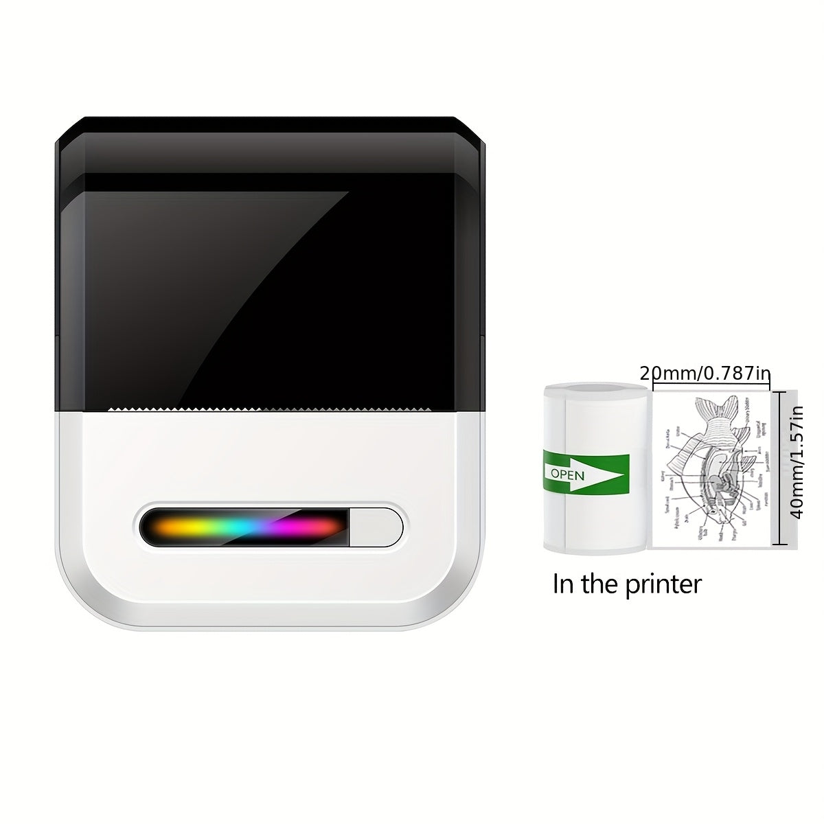 lefuxin Portable Wireless Thermal Printer - USB- Wireless Label Printer with / Compatible App, Instant Receipts & Barcode/Name Tags for Small Business, Home, Office - Compact Monochrome Printer (Smartphone-Pairable, USB, Ther