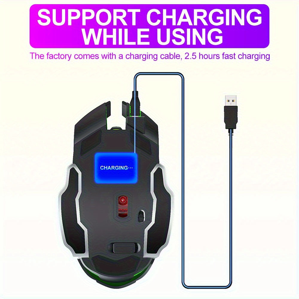 Q13 Wireless Mouse, Wireless Mouse, Rechargeable LED Silent Ultra-Thin Laptop Mouse, Stable And Smooth, Low Latency, with USB Receiver, Suitable Laptops// Computers, Gaming, Office And Entertainment, Mouse Wireless for Gaming