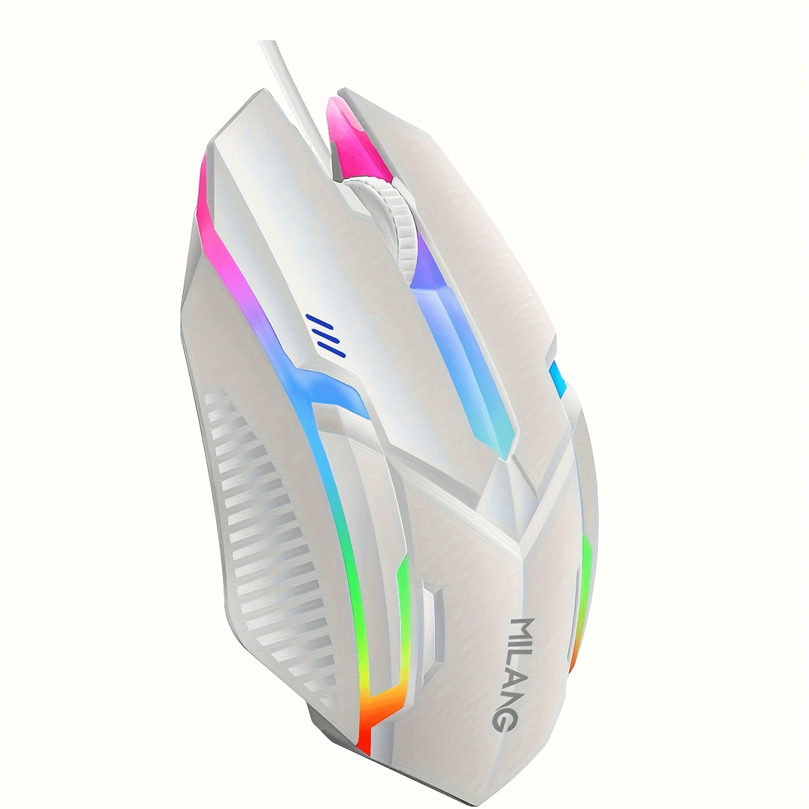 1pc MILANG Wired Gaming Mouse, RGB Backlit, Ergonomic Design, 3D Non-Slip Roller with Scale, Comfortable Plastic Material, USB Interface, for Desktop & Laptop, Office & Game Use